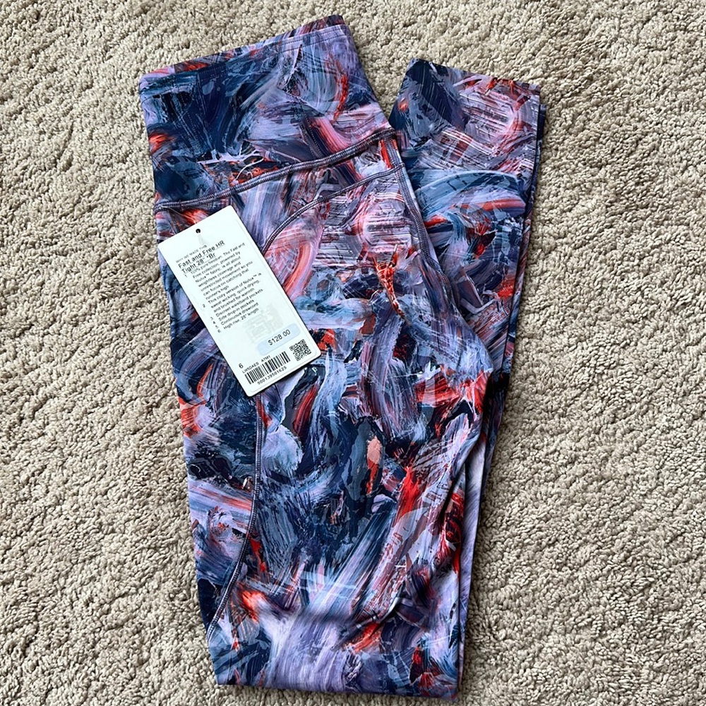 Lulu lemon fast and free high rise brushed finish tight 28” inseam